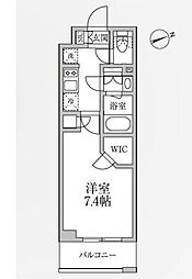 レジディア新御徒町II 9階1Kの間取り