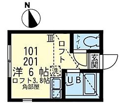 ユナイト小田J-MAC ワンルームの間取図画像