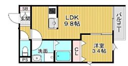 阪急宝塚本線 石橋阪大前駅 徒歩7分の賃貸アパート 2階1LDKの間取り