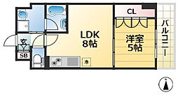 ラフィーノ山手 5階1LDKの間取り