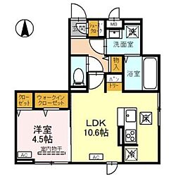 Felicity 1階1LDKの間取り