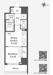 アルファプライム東陽町 2階1DKの間取り