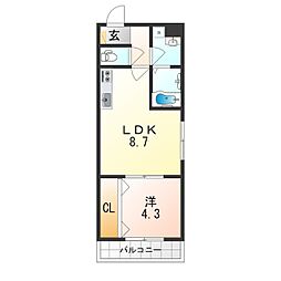 MarkVillaOihara 1LDKの間取図画像