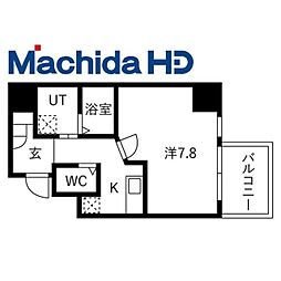 市之町エヌエム・キャトフ・ヴァン・ディス・ウエスト 1Kの間取図画像