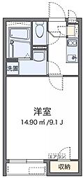 クレイノサンライト緑ヶ丘 1Kの間取図画像