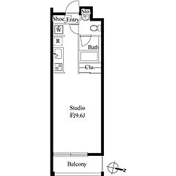 グレンパーク秋葉原イースト ワンルームの間取図画像