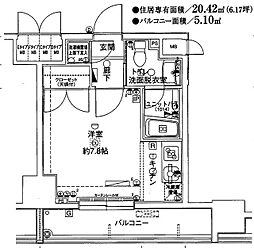 メインステージ錦糸町駅前2 ワンルームの間取図画像