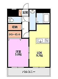 アビタシオン 1LDKの間取図画像
