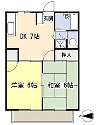 エクセレンス小桜 2DKの間取図画像
