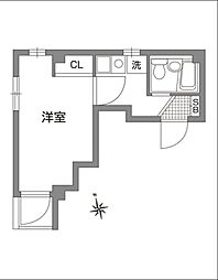 グランバリュー久我山 1階1Kの間取り