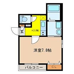 JR横須賀線 西大井駅 徒歩6分の賃貸マンション 1階1Kの間取り