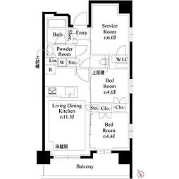 プレシス上福岡 8階2SLDKの間取り
