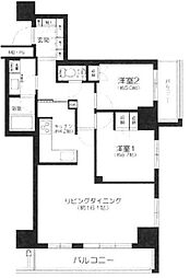 東京メトロ丸ノ内線 西新宿駅 徒歩6分の賃貸マンション 14階2LDKの間取り