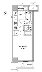 コンフォリア三宿 1Kの間取図画像