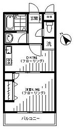 エターナル文京 4階1DKの間取り