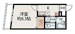 アヴァンセ西遊 1Kの間取図画像