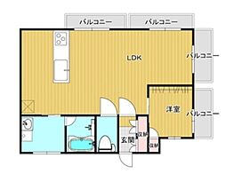 東京メトロ丸ノ内線 四谷三丁目駅 徒歩4分の賃貸マンション 5階1LDKの間取り