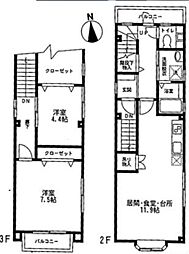 町田ビル 2階2LDKの間取り