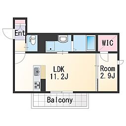 南海線 和歌山市駅 徒歩8分の賃貸マンション 2階1LDKの間取り