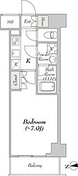 MYRIARESIDENCE浅草橋 1Kの間取図画像