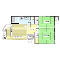 稲川荘 1階2LDKの間取り