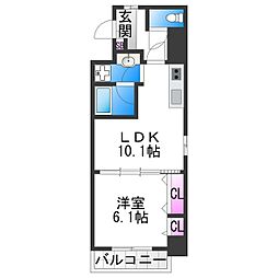 ビスタユーア 1LDKの間取図画像