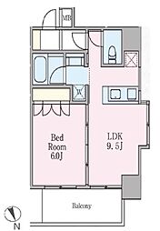 アーク松戸中央公園 1LDKの間取図画像