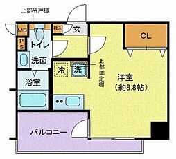 東京メトロ東西線 東陽町駅 徒歩9分の賃貸マンション 3階1Kの間取り