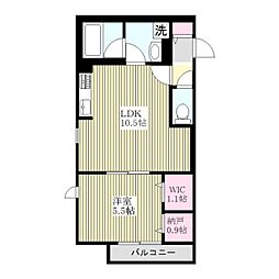 サン ラポルテ 1Kの間取図画像