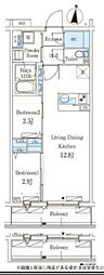 テラス杉並方南町 2LDKの間取図画像