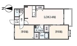 ソレイユ藤塚町 2LDKの間取図画像
