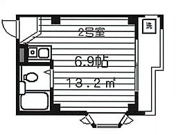 のんびりハウスその2 ワンルームの間取図画像
