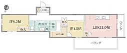 (シニア限定)ヘーベルヴィレッジ用賀玉川台 2LDKの間取図画像