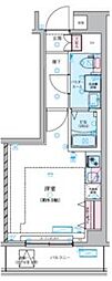 ＧＥＮＯＶＩＡ中野島 1階ワンルームの間取り