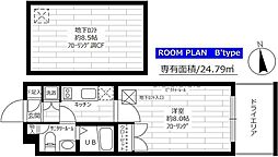 ステージファースト宮崎台 1Kの間取図画像
