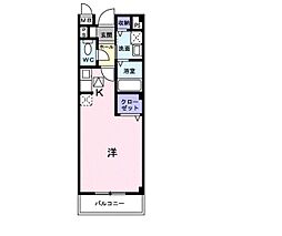 ベルラフィーネ 2階ワンルームの間取り