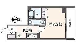 アドバンスト国立 1Kの間取図画像