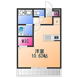 アンプルール茶谷 ワンルームの間取図画像