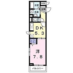 京王相模原線 京王堀之内駅 徒歩12分の賃貸アパート 2階1DKの間取り