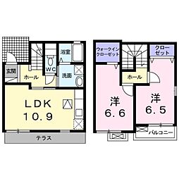 パークサイド1 2LDKの間取図画像