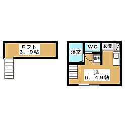 Metis古淵 ワンルームの間取図画像
