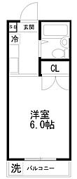 ペア・フィールド 1Kの間取図画像