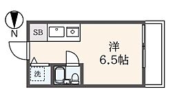 トップ福生第2 5階ワンルームの間取り