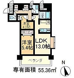 コンフォリア赤羽岩淵 9階1SLDKの間取り