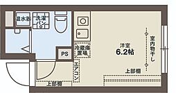COCOFLAT小竹向原 2階ワンルームの間取り