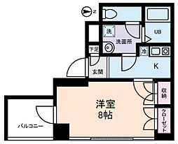 小宮ビル 9階1Kの間取り