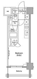 ザ・パークハビオ西大井 ワンルームの間取図画像