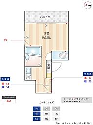 オータムバレー新小岩 3階ワンルームの間取り