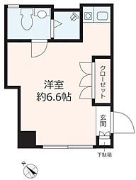 中葛西ハイツ 4階ワンルームの間取り