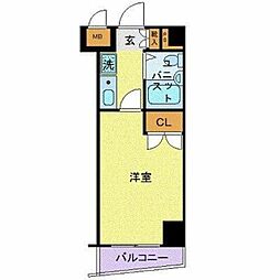 JR京浜東北・根岸線 大森駅 徒歩4分の賃貸マンション 5階1Kの間取り